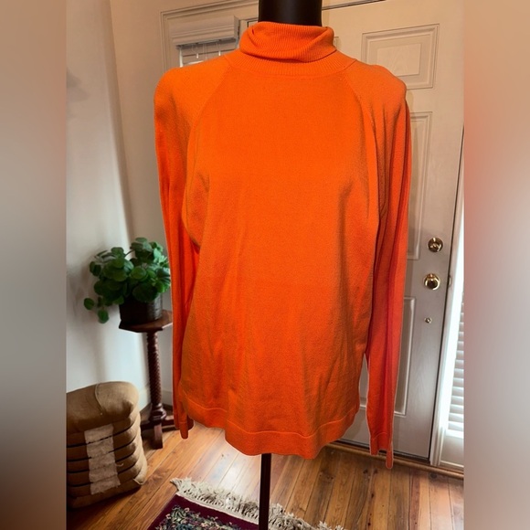 Talbots orange turtleneck sweater size extra large - Picture 2 of 3